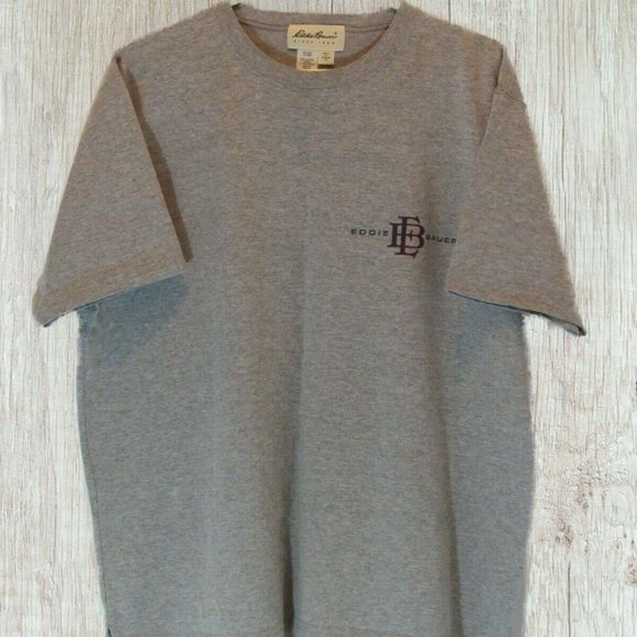 Vintage Eddie Bauer T-Shirt Heavy Spell Out Logo Athletic Grey Never Worn XL EUC - Picture 1 of 4